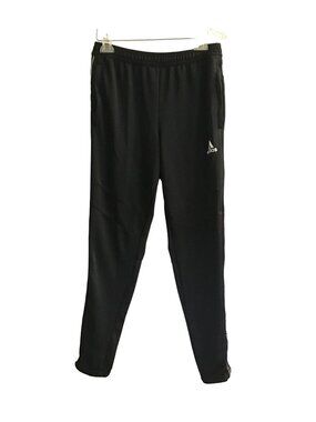 ADIDAS- MEN BLACK ELASTIC WAIST PULLOVER TAPPER LEGS SWEATPANTS SIZE MEDIUM